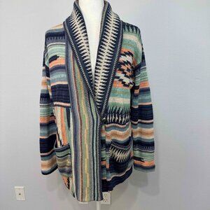 Polo Ralph Lauren Women's Southwestern Shawl-Collar Cardigan Pockets Multi Sz S‎